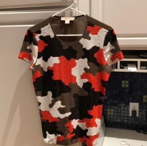 Moving Sale! Michael Kors sequin camo top M